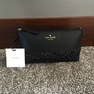 Kate Spade Glitter Cosmetic Bag
